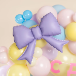 Шар с клапаном (21''/53 см) Фигура, Бант (надув воздухом), Сиреневый, Сатин, 5 шт. в уп. (цв.этик.), 27328S5