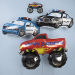 Шар (28''/71 см) Фигура, Полицейская машина, Черный, 1 шт., 245K