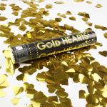 Пневмохлопушка (12/30 см), Сердца фольга, Золото, 1 шт., 823129