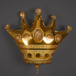 Шар (25''/64 см) Фигура, Корона, Золото, 1 шт., 15251