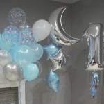 Шар (35''/89 см) Фигура, Полумесяц, Серебро, 1 шт., 901555P