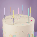 Свечи Нежное ассорти/Серебро, Металлик, 0,55*9,5 + 1 см, 8 шт. с держат., 630260