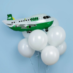 Шар (31''/79 см) Фигура, Самолет, Пассажирский лайнер, Зеленый, 1 шт., 24860