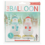 Шар 3D (47''/119 см) Фигура на подставке, Снеговик в розовом шарфе, 1 шт. в уп., 24373