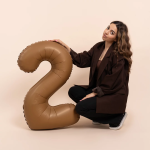 Шар (40''/102 см) Цифра, 2 Slim, Шоколад, Матовый, 1 шт., 901912MCH