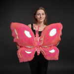 Шар (38''/97 см) Фигура, Бабочка (надув воздухом), Розовый, Хамелеон, 1 шт. в уп., 24999