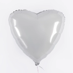 Шар (19''/48 см) Сердце, Белый блеск, 1 шт., 757970