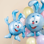 Шар с клапаном (17''/43 см) Мини-фигура, Смешарики, Крош, 5 шт. в уп., 515114