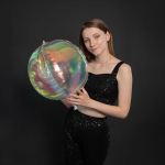 Шар 3D (22''/56 см) Сфера, Прозрачный, Хамелеон, 1 шт. в уп., 24923