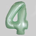 Шар (40''/102 см) Цифра, 4, Мятный, Макарунс, 1 шт., 901764PM