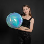 Шар 3D (22''/56 см) Сфера, Голубой, Хамелеон, 1 шт. в уп., 24940