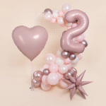 Шар (40''/102 см) Цифра, 2 Slim, Пыльная роза, 1 шт. в уп., 224586