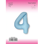 Шар (40''/102 см) Цифра, 4 Slim, Светло-голубой, Матовый, 1 шт. в уп., B901914MAB