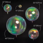 Шар 3D (10''/25 см) Мини-сфера, Прозрачный, Хамелеон, 1 шт. в уп., 24922