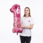 Шар (34''/86 см) Цифра, 1 Симфония роз, Фуше, 1 шт. в уп., 131361
