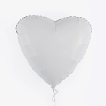 Шар (19''/48 см) Сердце, Белый, 1 шт., 758113