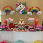 Шар (43''/109 см) Фигура, Голова, Радужный Единорог, 1 шт., 15110