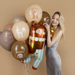 Шар (41''/104 см) Фигура, Мишка со звездочкой, 1 шт., 23933