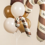 Шар (14''/36 см) Мини-фигура, Леденец трость, Шоколадный/Кремовый, Сатин, 1 шт., G72236