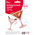 Шар (44''/112 см) Фигура, Бокал Мартини, Розовый, 1 шт. в уп., 27448P