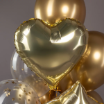 Шар (18''/46 см) Сердце, Белое золото, Металлик, 1 шт., 24074