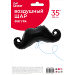 Шар (35''/89 см) Фигура, Усы, Черный, 1 шт. в уп., 15705P