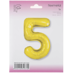 Шар (40''/102 см) Цифра, 5 Slim, Золото, 1 шт. в уп., B901915O
