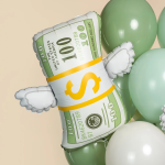 Шар (29''/74 см) Фигура, Доллары с крыльями, 1 шт. в уп., 26739