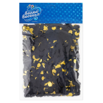 Конфетти купаж, Круг, фольга и тишью, Черно-золотой микс, Металлик, 1 см, 50 г., 6015314