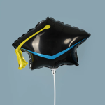 Шар с клапаном (15''/38 см) Мини-фигура, Шляпа Выпускник, 1 шт., 24581