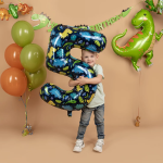 Шар (34''/86 см) Цифра, 5 Динозавры, 1 шт. в уп., 24815