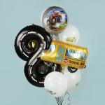 Шар (40''/102 см) Цифра, 8 Пит-Стоп, Черный, 1 шт. в уп., 23668