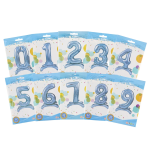 Шар (32''/81 см) Цифра на подставке, 1, Голубой, 1 шт. в уп., 24151