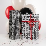 Пакет подарочный для вина, 210гр, С Днем Рождения (шрифты), 38*11*11 см, 1 шт., 504814