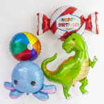 Шар (33''/84 см) Фигура, Веселый динозаврик, 1 шт., 901835
