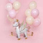 Шар (26''/66 см) Фигура 3D, Крылатый единорог, Розовый, Сатин, 1 шт. в уп., 26446