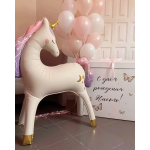 Шар (38''/97 см) Фигура 3D, Нежный единорог, Сатин, 1 шт. в уп., 26682