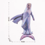 Шар 3D (46''/117 см) Фигура на подставке, Зимняя принцесса, Белая коса, 1 шт. в уп., 27329