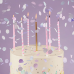 Свечи Точки и полосы, Розовый/Золото, Металлик, 0,55*14,5 см, 10 шт., 630266