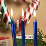 Свечи Королевский синий, Металлик, 0,7*7,5 + 1 см, 12 шт. с держат., 803013