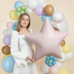 Шар (30''/76 см) Звезда, Розовый, Сатин, 1 шт. в уп., 27499