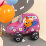 Шар (29''/74 см) Фигура 3D, Три Кота, Карамелька в машинке, 1 шт. в уп., 401136