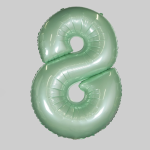Шар (40''/102 см) Цифра, 8, Мятный, Макарунс, 1 шт., 901768PM