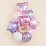 Шар (29''/74 см) Фигура, Кольцо с бриллиантом, Розовый, Сатин, 1 шт., 26819