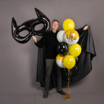 Шар (42''/107 см) Фигура, Маска, Черный, 1 шт. в уп., 27130P