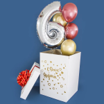 Шар (34''/86 см) Цифра, 6 ЭКО, Серебро, 1 шт. в уп., 21546