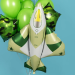 Шар (41''/104 см) Фигура, Военный самолет, Камуфляж, Сатин, 1 шт. в уп., 23943P