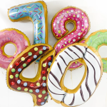 Шар (34''/86 см) Цифра, 0 Пончик, 1 шт. в уп., 131080