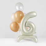 Шар (32''/81 см) Цифра на подставке, 6, Белый песок, 1 шт. в уп., 27516