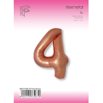 Шар (40''/102 см) Цифра, 4 Slim, Бронза, Металлик, 1 шт. в уп., B901914BZ